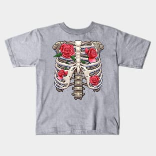 Floral Skeleton Rib Cage Bone Gift Kids T-Shirt